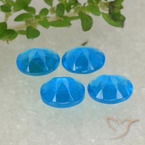 Apatite Gemstones in 5 x 4 mm (calibrated) Size for Sale, Apatite Stones in Deep Azure Color