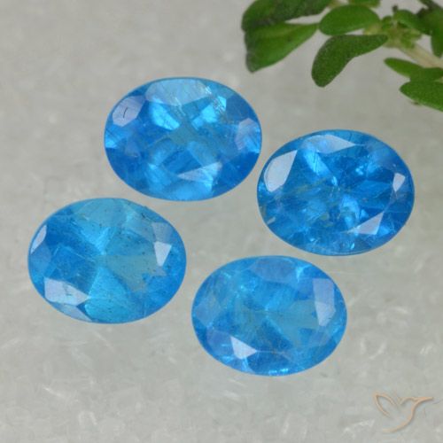 1.57ctw Natural Intense Blue Apatite, Oval, VS-SI