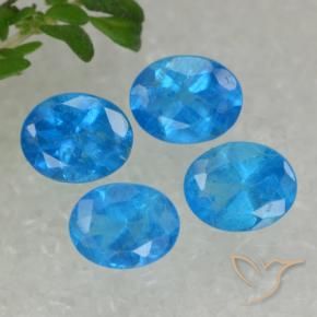 1.57 ctw Blue Apatite Stones, Natural Apatite in Oval Facet Shape for Sale