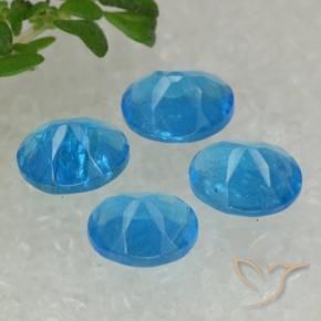 Apatite Gemstones in 5 x 4 mm (calibrated) Size for Sale, Apatite Stones in Intense Blue Color