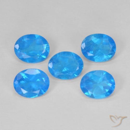 Deep Azure Apatite Gem - 0.4ct Oval Facet (ID: 470986)