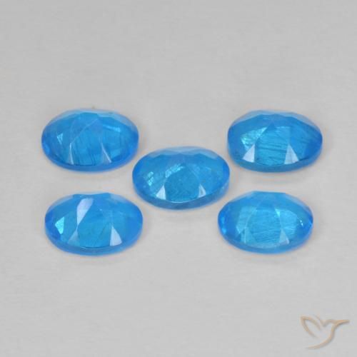 Apatite Gemstones in 5 x 4 mm (calibrated) Size for Sale, Apatite Stones in Medium Blue Color