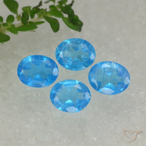 1.32ctw Natural Medium Blue Apatite, Oval, VS-SI