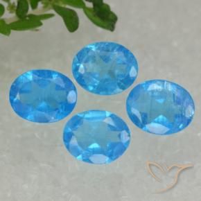 1.32 ctw Blue Apatite Stones, Natural Apatite in Oval Facet Shape for Sale