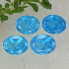 1.43 ctw Blue Apatite Stones, Natural Apatite in Oval Facet Shape for Sale