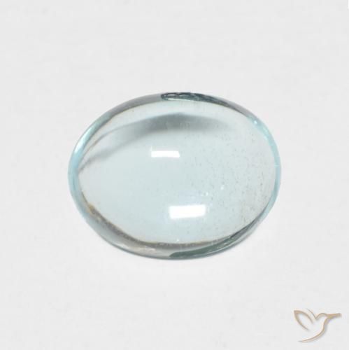 Apatite Bleu-vert léger Ovale 1,21 ct de Madagascar, Dimension 7,5 x 5,8mm, Pierre gemme naturelle Chauffé, pureté Transparent, 1 pièce Apatite oval cabochon, dureté de Mohs de 5 à 5, Photo A