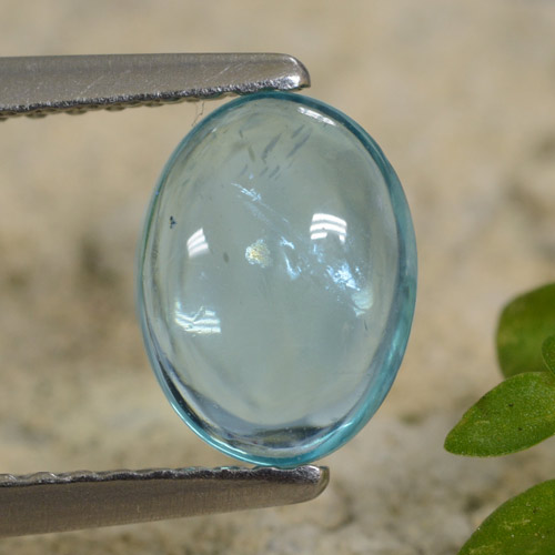 Light Blue Apatite Gem - 1.1ct Oval Cabochon (ID: 473278)