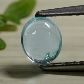 0.58 ct Blue Apatite Gemstone, Apatite Gem in Oval Cabochon Shape for Sale.