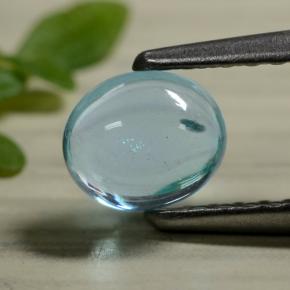 0.58 ct Blue Apatite Stone, Natural Apatite in Oval Cabochon Shape for Sale