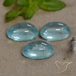 1.50 ctw Blue Apatite Stones, Natural Apatite in Oval Cabochon Shape for Sale
