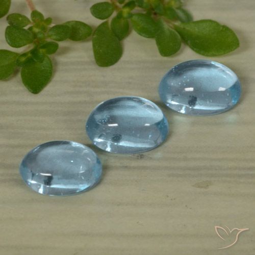 3pc Oval Blue Apatite Lot from Madagascar - Weight 1.54ct total / avg. 0.51ct each, Size 5.7 x 4mm, Color: Light Blue, Mohs Hardness 5 - 5, Photo A