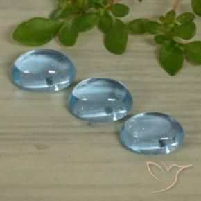 1.54 ctw Blue Apatite Stones, Natural Apatite in Oval Cabochon Shape for Sale