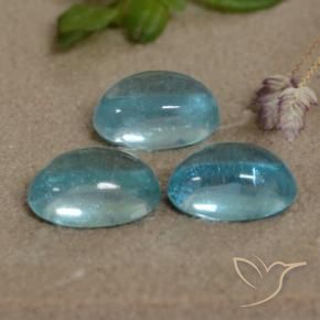 1.75 ctw Blue Apatite Stones, Natural Apatite in Oval Cabochon Shape for Sale