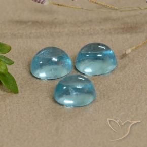 Apatite Gemstones in 5.2 x 4.3 mm Size for Sale, Apatite Stones in Medium Blue Color