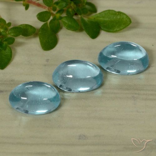 1.53ctw Natural Light Blue Apatite, Oval, Transparent