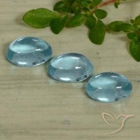 1.53 ctw Blue Apatite Stones, Natural Apatite in Oval Cabochon Shape for Sale
