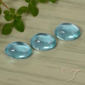 1.49 ctw Blue Apatite Stones, Natural Apatite in Oval Cabochon Shape for Sale