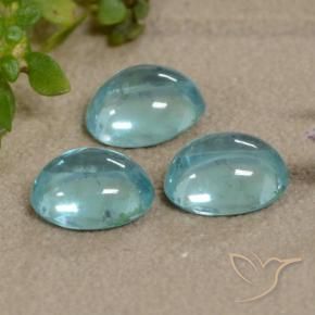 1.96 ctw Blue Apatite Stones, Natural Apatite in Oval Cabochon Shape for Sale