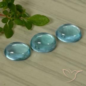 1.82 ctw Blue Apatite Stones, Natural Apatite in Oval Cabochon Shape for Sale