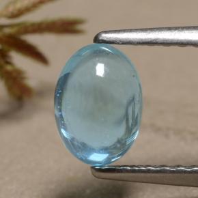 0.92 ct Blue Apatite Gemstone, Apatite Gem in Oval Cabochon Shape for Sale.