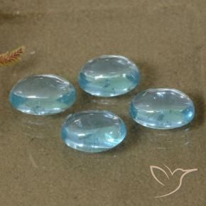 2.02 ctw Blue Apatite Stones, Natural Apatite in Oval Cabochon Shape for Sale