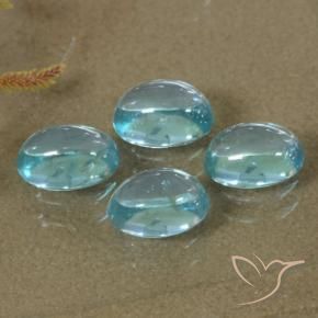 2.07 ctw Blue Apatite Stones, Natural Apatite in Oval Cabochon Shape for Sale