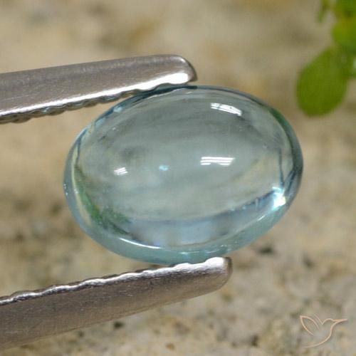 0.62 ct Turquoise Apatite Stone, Natural Apatite in Oval Cabochon Shape for Sale