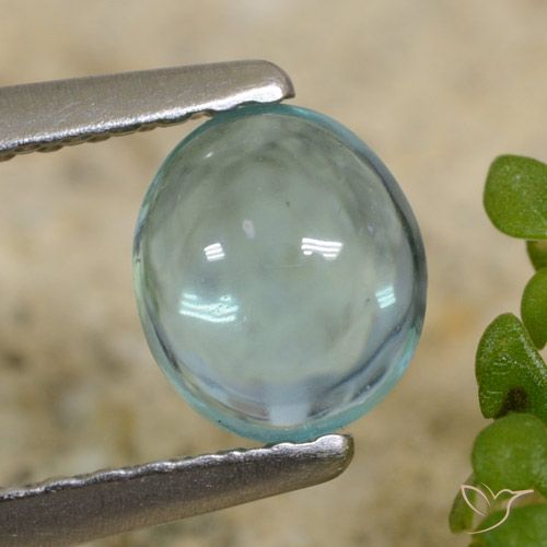 0.66 ct Blue Green Apatite, 5.9 x 5.1 mm Oval Cut From Madagascar, Photo A