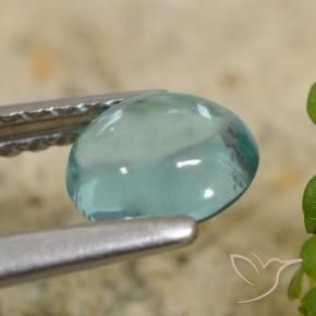 Apatite Gemstone in 5.9 x 5.1 mm Size for Sale, Apatite Stone in Very Light Blue Green Color