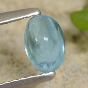 Light Teal Apatite Gem - 0.7ct Oval Cabochon (ID: 473661)