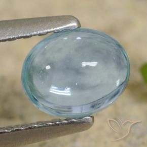 0.66 ct Turquoise Apatite Stone, Natural Apatite in Oval Cabochon Shape for Sale