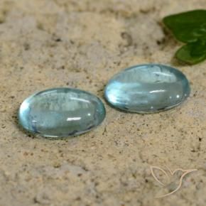 1.44 ctw Turquoise Apatite Stones, Natural Apatite in Oval Cabochon Shape for Sale