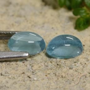 Apatite Gemstones in 5.7 x 4.3 mm Size for Sale, Apatite Stones in Pale Blue Green Color