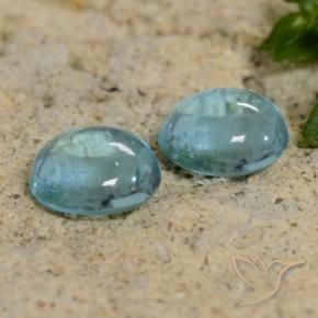 1.96 ctw Turquoise Apatite Stones, Natural Apatite in Round Cabochon Shape for Sale