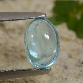 Light Teal Apatite Gem - 0.7ct Oval Cabochon (ID: 473893)