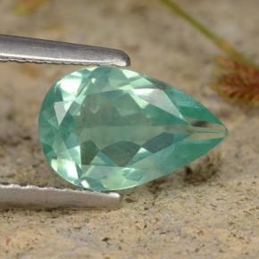 Bluish Green Apatite Gem - 1.2ct Pear Facet (ID: 475399)