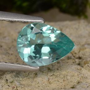 1.15 ct Blue Apatite Gemstone, Apatite Gem in Pear Facet Shape for Sale.