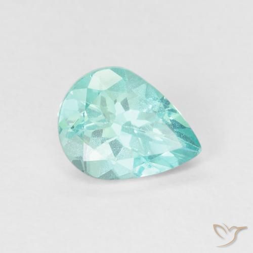 1.16 ct Blue Green Apatite, 7.8 x 5.9 mm Pear Cut From Madagascar, Photo A