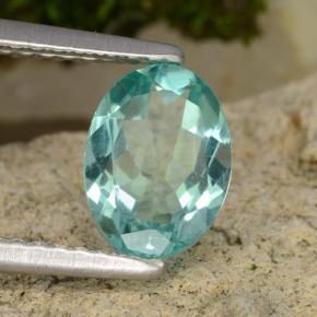 1.34 ct Turquoise Apatite Stone, Natural Apatite in Oval Facet Shape for Sale