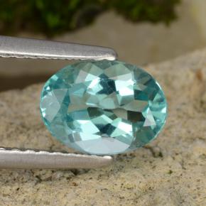 Verde azulado claro Apatita Gema - 1.2ct Forma ovalada (ID: 475517)