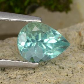 Intense Blue Green Apatite Gem - 1.3ct Pear Facet (ID: 475519)