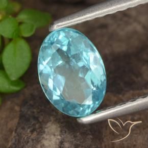 0.82 ct Turquoise Apatite Stone, Natural Apatite in Oval Facet Shape for Sale