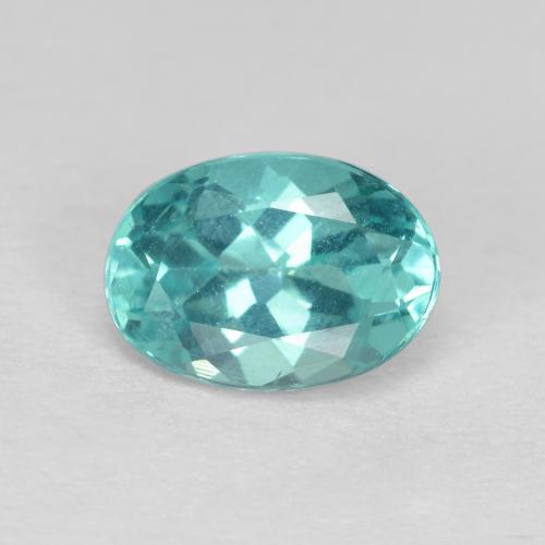 Apatita Forma ovalada de 0,86 ct de Madagascar, Dimensión 6,9 x 4,9mm, Claridad VS, Piedra preciosa natural Caliente, 1 pieza de Apatita en color Verde azul intenso, Dureza Mohs de 5 - 5, Photo A