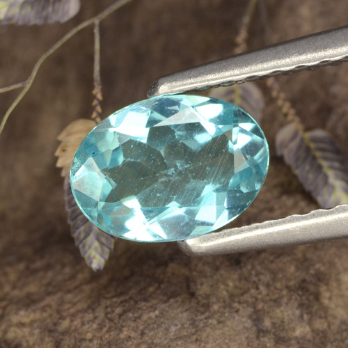 Electric Blue Апатиты Камень - 0.7ct Фасетный Овал (ID: 475588)