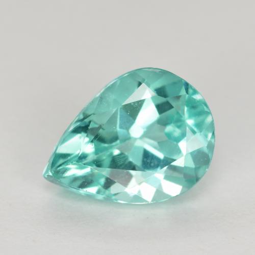 Medium Bluish Green Apatite Gem - 1.1ct Pear Facet (ID: 475641)