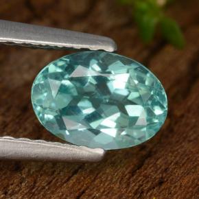 Светло-сине-зеленый Апатиты Камень - 1.1ct Фасетный Овал (ID: 475643)