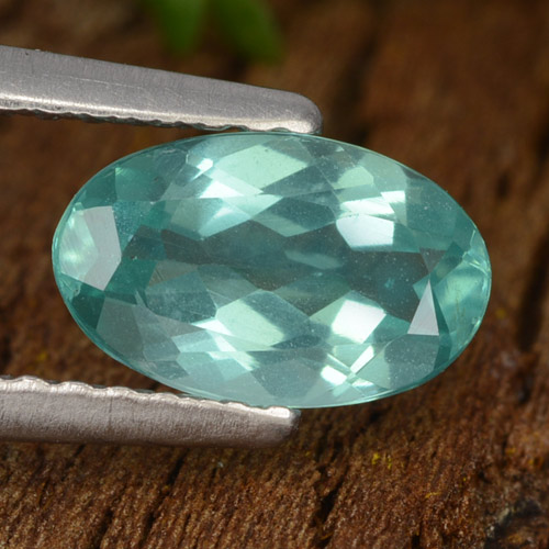 Голубовато-зеленый Апатиты Камень - 1.1ct Фасетный Овал (ID: 475644)