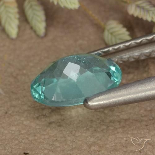 Apatite Gemstone in 7 x 5 mm (calibrated) Size for Sale, Apatite Stone in Medium Bluish Green Color