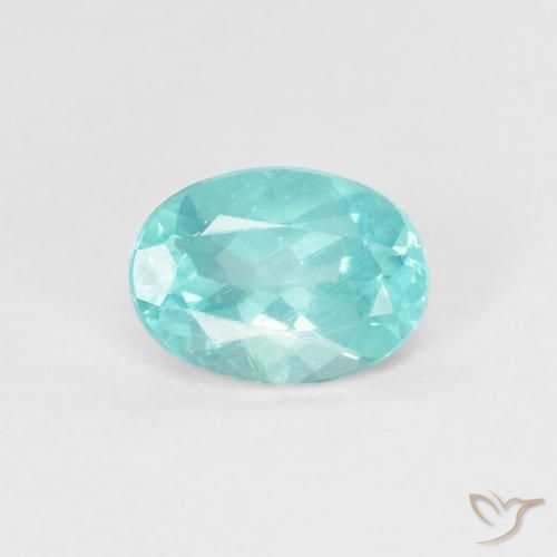 0.78 ct Turquoise Apatite Gemstone, Apatite Gem in Oval Facet Shape for Sale.