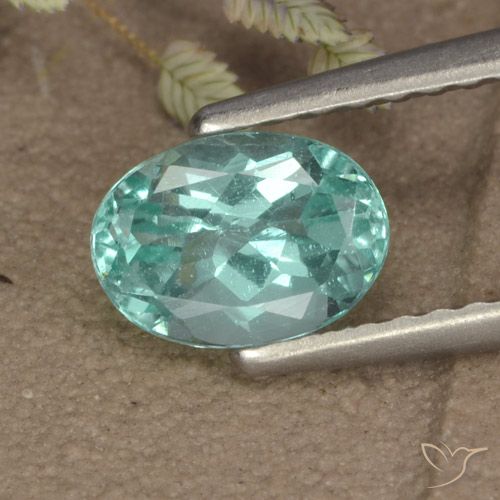 0.93 ct Blue Green Apatite, 6.9 x 5 mm Oval Cut From Madagascar, Photo A